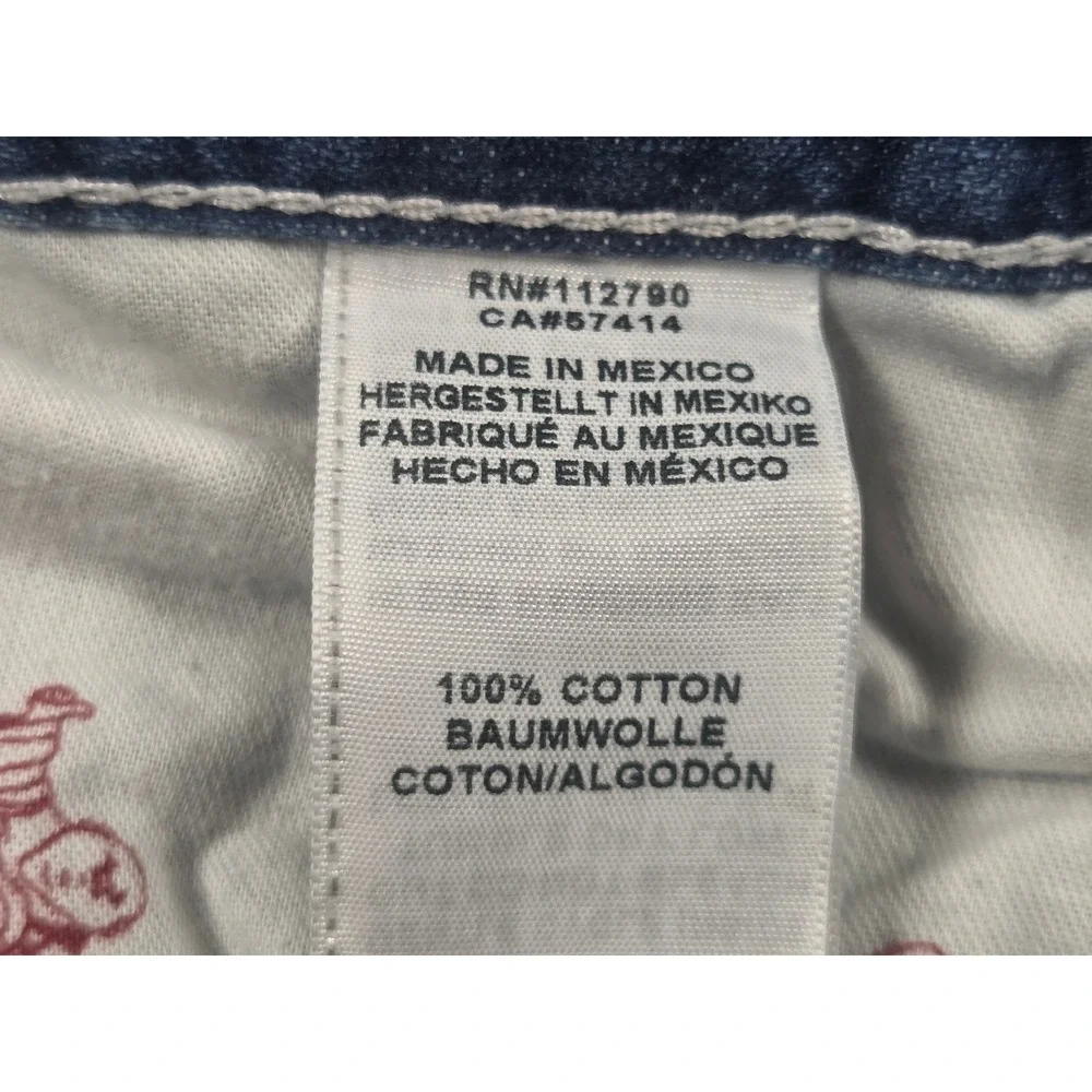 True Religion Ricky Flap SN Wave Runner Blue Straight Jeans Mens 38